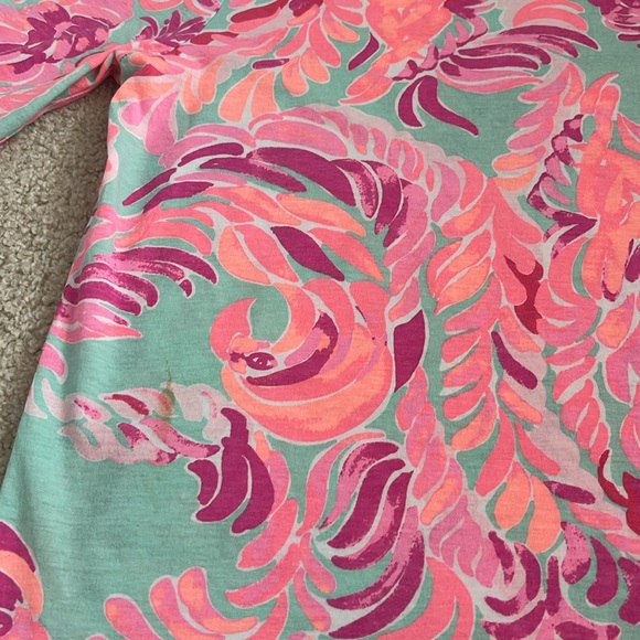 Girls Lilly Pulitzer Mini Marlowe T-Shirt Dress Love Birds Poolside Blue Size XL - Picture 2 of 9